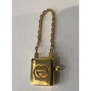 Gucci Vintage GG Padlock Chain Keypad Keychain